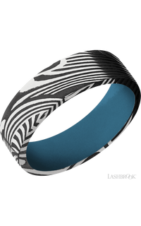 7 mm wide Flat Sunset band featuring a Royal Blue sleeve img1