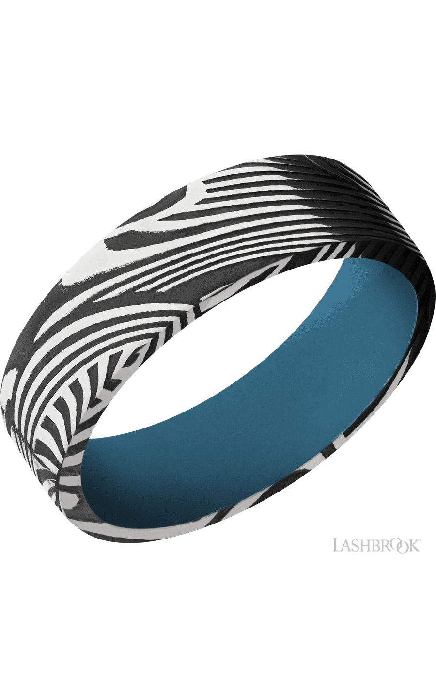 7 mm wide Flat Sunset band featuring a Royal Blue sleeve img1