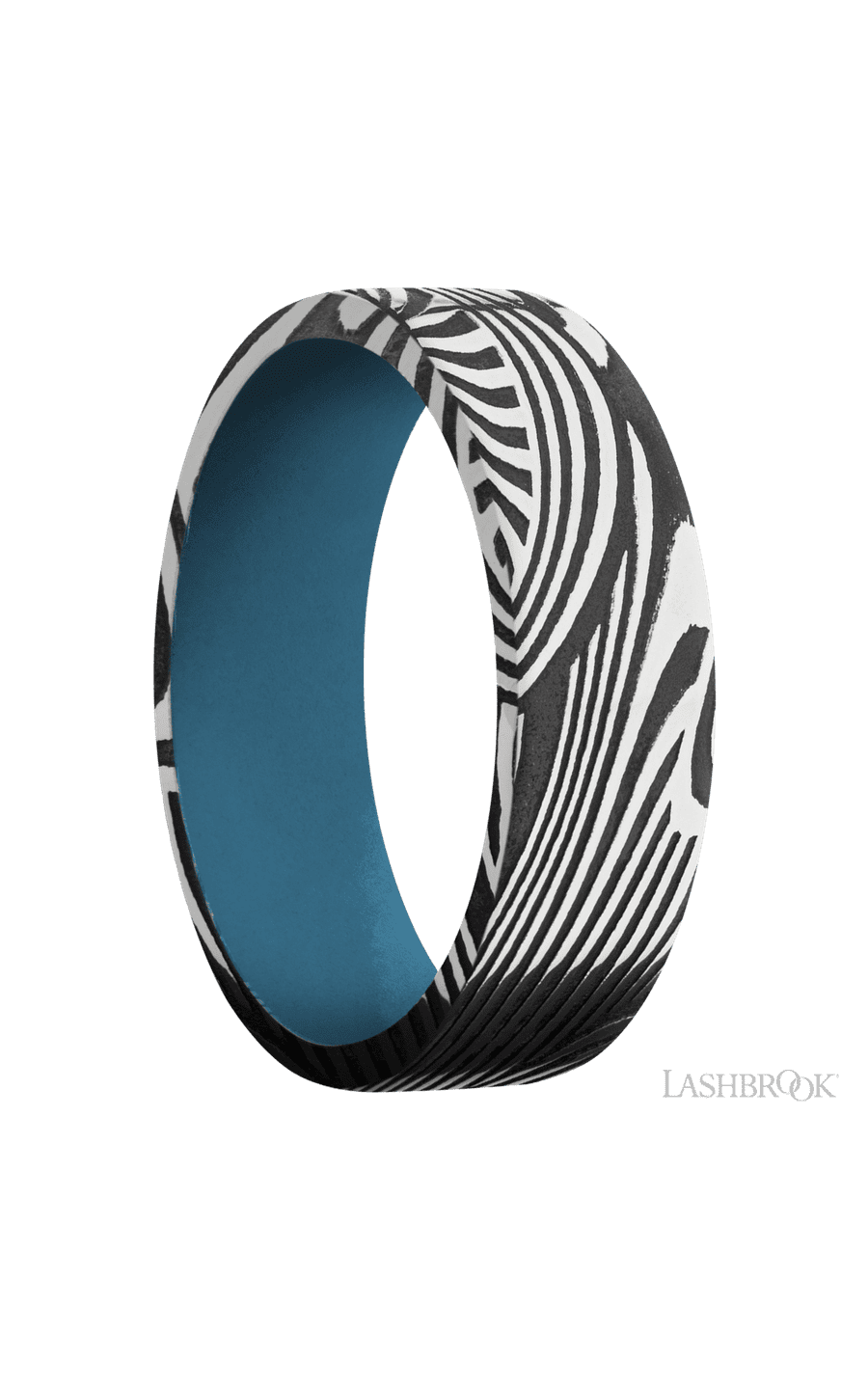 7 mm wide Flat Sunset band featuring a Royal Blue sleeve img2