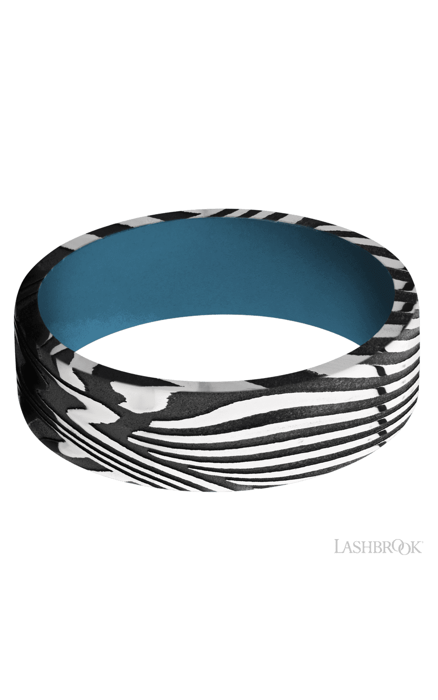 7 mm wide Flat Sunset band featuring a Royal Blue sleeve img3