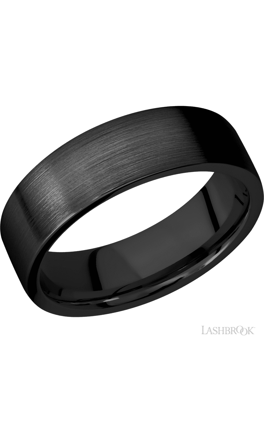 7 mm wide Flat Zirconium band img1