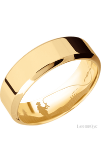 7 mm wide High Bevel 14K Yellow Gold band img1