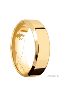 7 mm wide High Bevel 14K Yellow Gold band img2