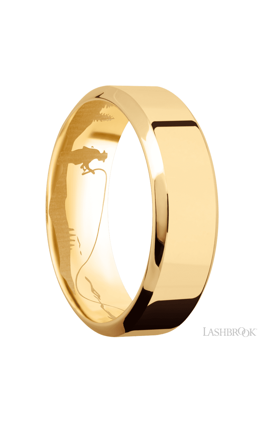 7 mm wide High Bevel 14K Yellow Gold band img2