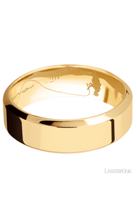 7 mm wide High Bevel 14K Yellow Gold band img3