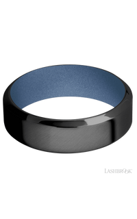 7 mm wide High Bevel Zirconium band featuring a Crushed Orchid sleeve img3
