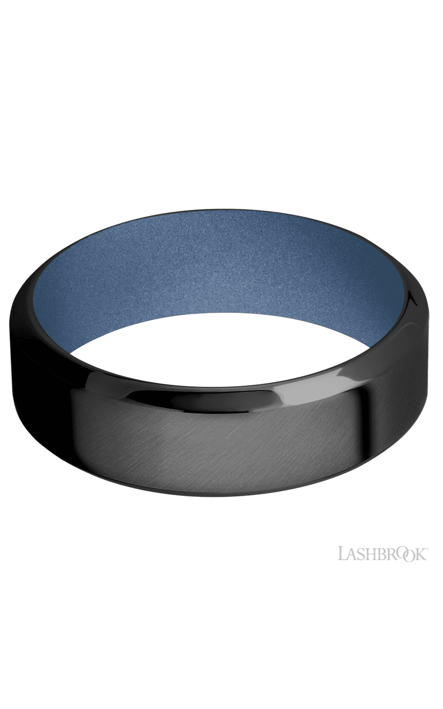 7 mm wide High Bevel Zirconium band featuring a Crushed Orchid sleeve img3