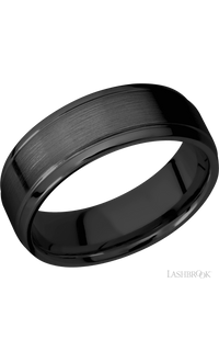 7 mm wide Stepped Bevel Zirconium band img1