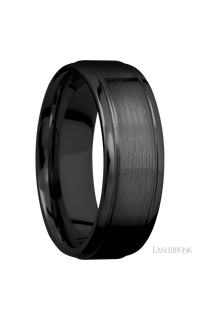 7 mm wide Stepped Bevel Zirconium band img2