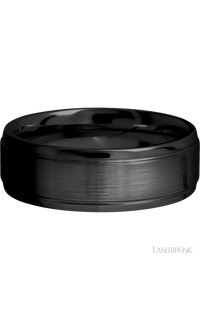 7 mm wide Stepped Bevel Zirconium band img3