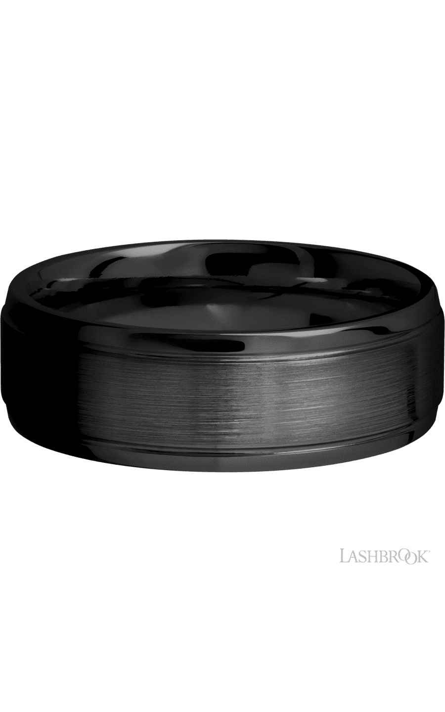 7 mm wide Stepped Bevel Zirconium band img3