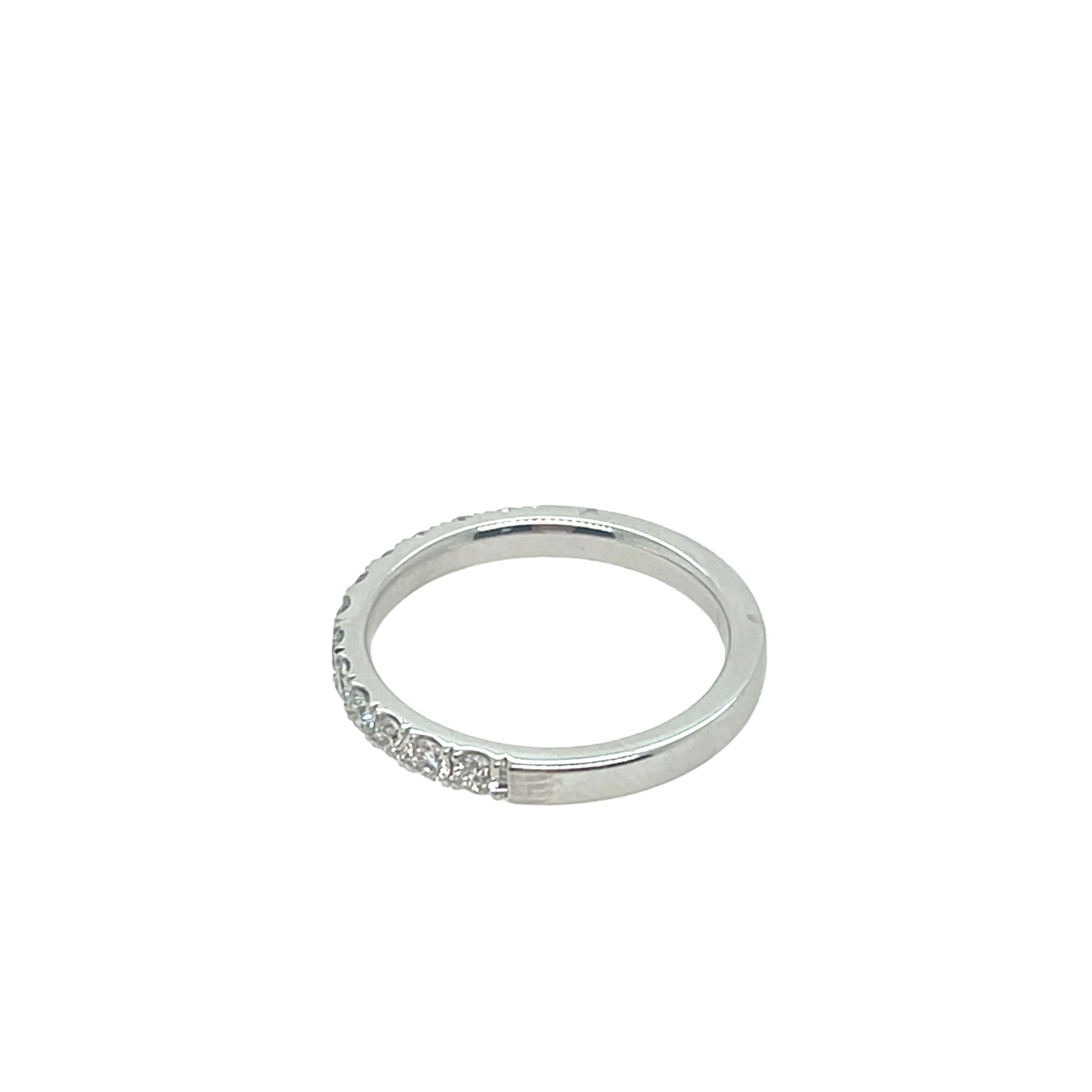 18K White Gold Lab-Grown Round Diamond Wedding Band - NAGI