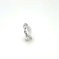 18K White Gold Lab-Grown Round Diamond Wedding Band