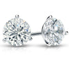 3 Prong Martini Lab Created Diamond Stud Earrings 2.12carats in 14k White Gold