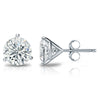 3 Prong Martini Lab Created Diamond Stud Earrings 2.12carats in 14k White Gold