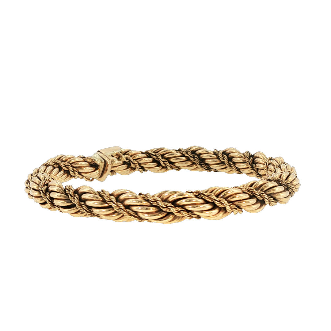 Pre-Owned Tiffany & Co. 14K Yellow Gold Twisted Rope Chain Bracelet
