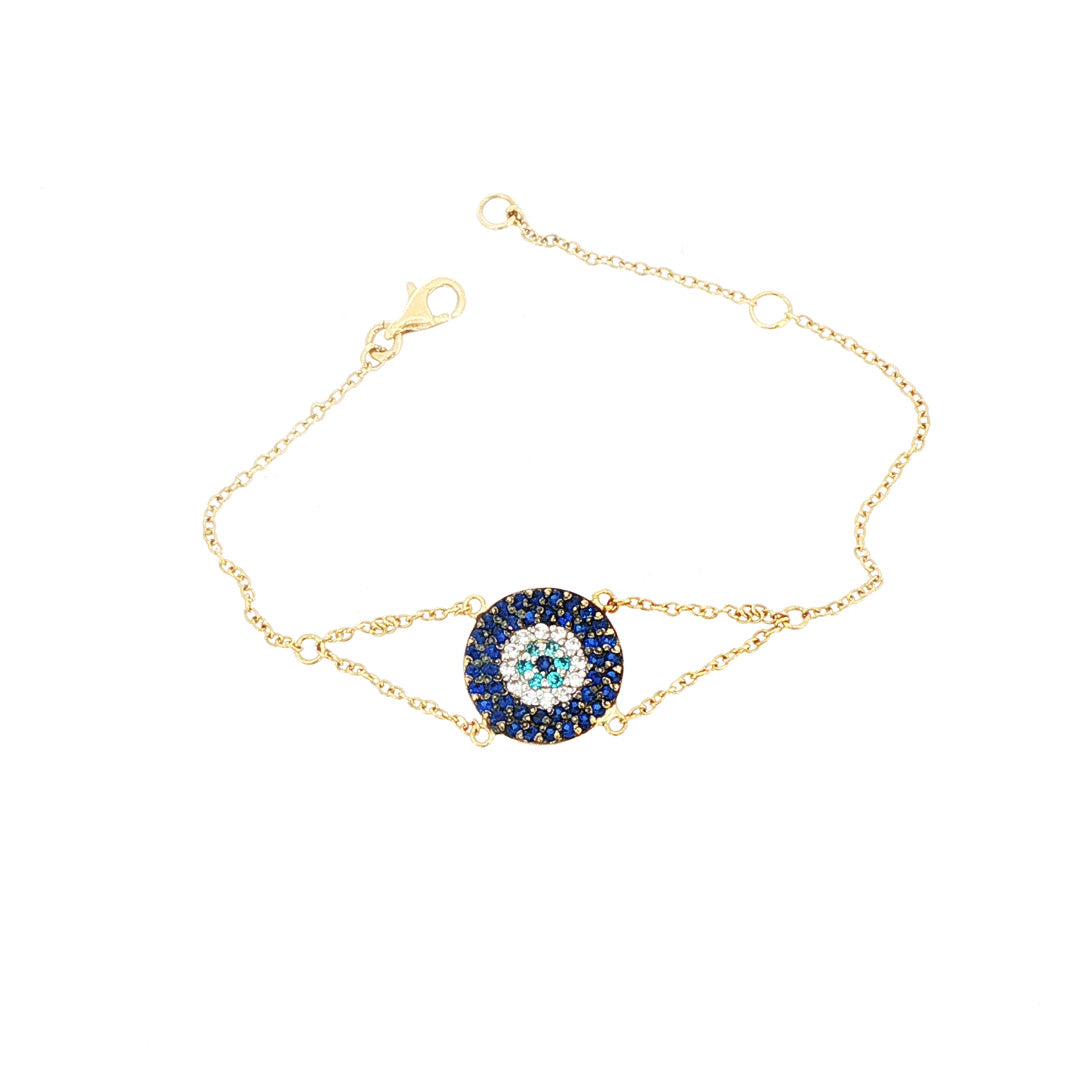 Pre-Owned 18K Yellow God Evil Eye Bracelet