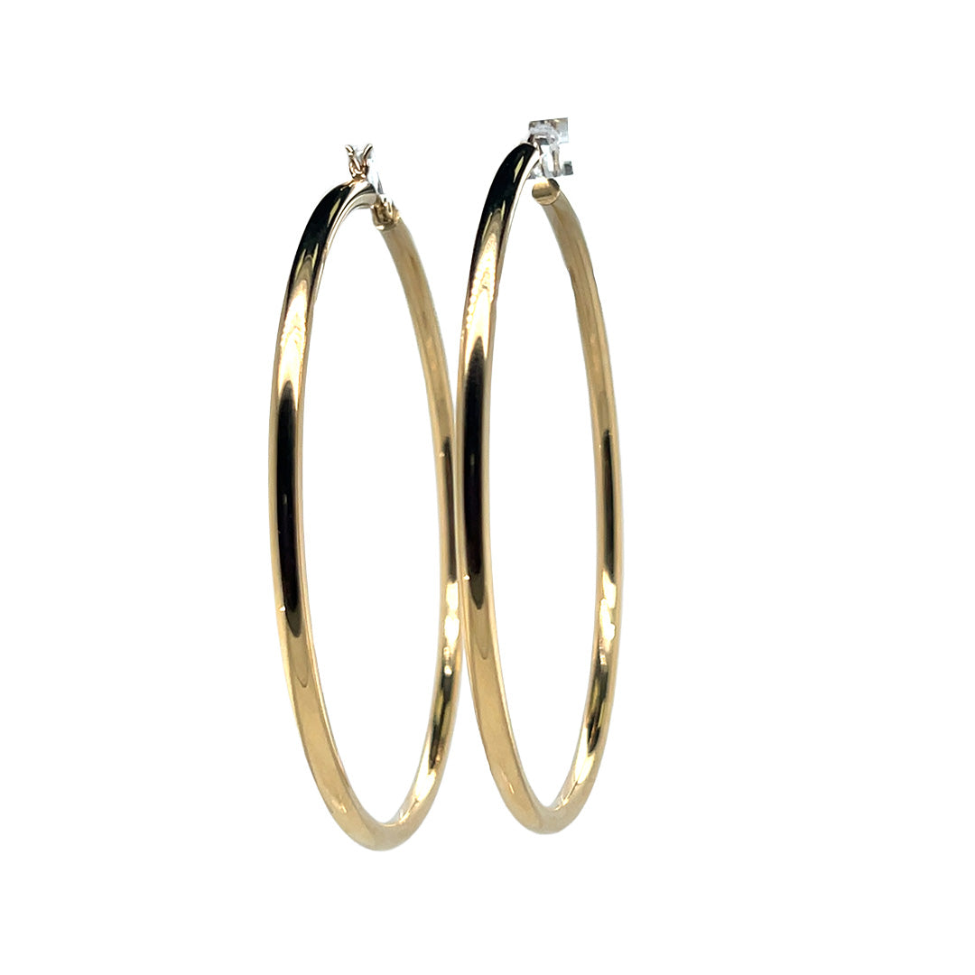 Pre-Owned 14K Yellow Gold Large Hoop Earrings - NAGI