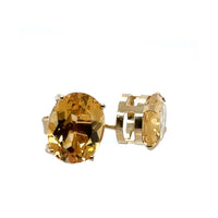 Pre-Owned 14K Yellow Gold Oval Citrine Stud Earrings