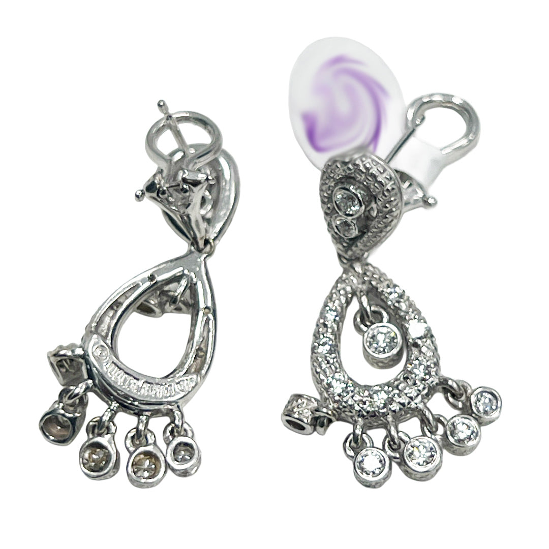 Pre-Owned Judith Ripka 18K White Gold Diamond Dangle Earrings - NAGI