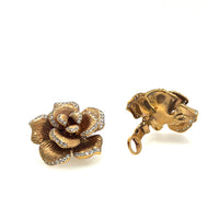 Pre-Owned 14K Rose Gold Floral Diamond Earrings