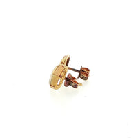 Pre-Owned 18K Tri-Color Square Stud Earrings