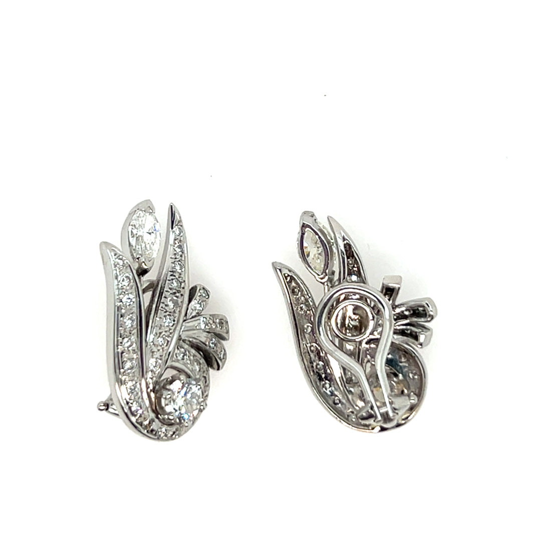 Pre-Owned 18K White Gold Diamond Earrings - NAGI