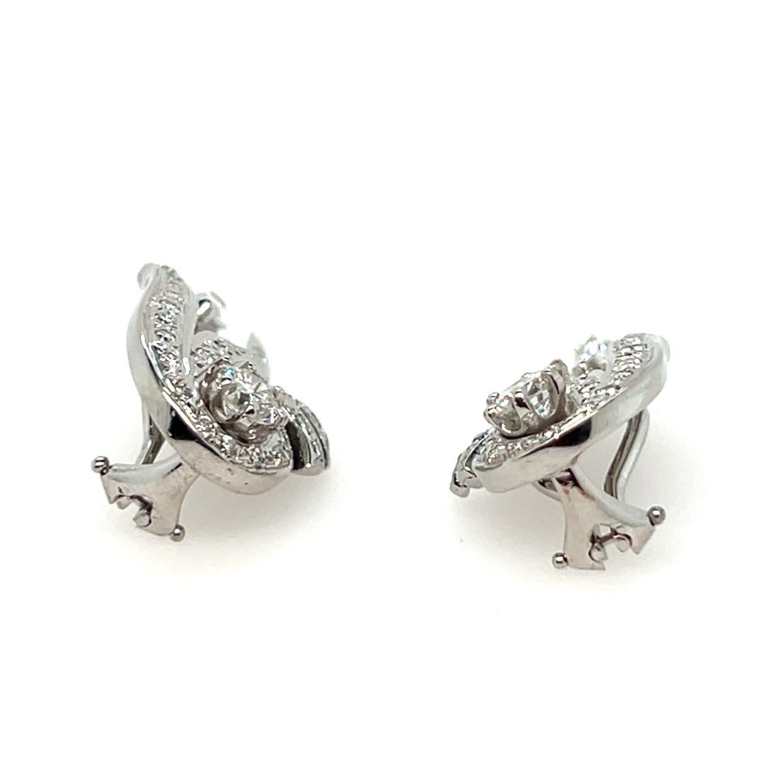 Pre-Owned 18K White Gold Diamond Earrings - NAGI