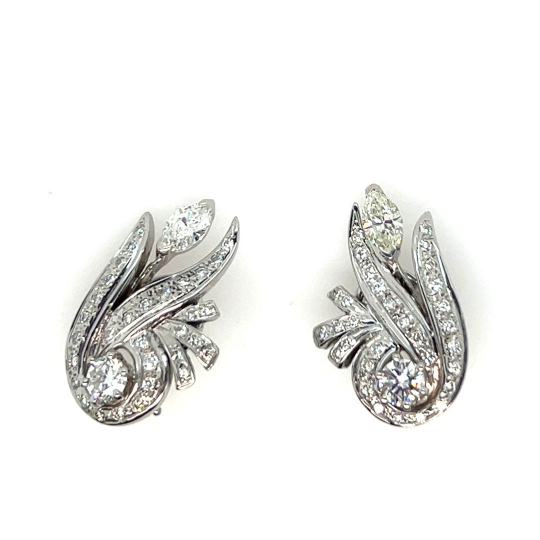 Pre-Owned 18K White Gold Diamond Earrings - NAGI