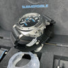 Pre-owned Panerai PAM00973 Submersible Blue Limited Steel Watch 42mm