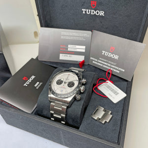 Pre-owned Tudor Black Bay White Chronograph 41mm Steel Watch M79360N-0002