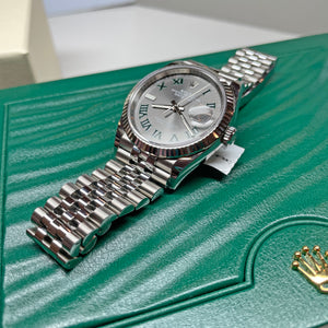 Pre-owned Rolex Oystersteel Datejust 36mm Wimbledon Steel Watch 126234