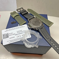 Pre-owned Panerai Luminor Chrono Navy SEALs PAM01409 Green Watch 44mm