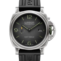 Pre-owned Panerai Luminor Chrono Navy SEALs PAM01409 Green Watch 44mm