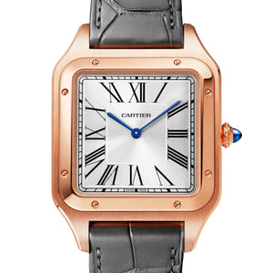 Pre-Owned Cartier Santos-Dumont XL Watch Rose Gold Grey WGSA0032