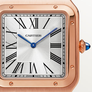 Pre-Owned Cartier Santos-Dumont XL Watch Rose Gold Grey WGSA0032