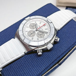 Pre-owned Breitling Super Chronomat White AB0136 44mm Japan Edition AB0136A71A1S1