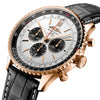 Pre-owned Breitling Rose Gold Silver Black Navitimer B01 Chronograph 46 Watch RB0137