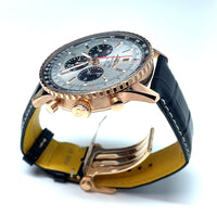 Pre-owned Breitling Rose Gold Silver Black Navitimer B01 Chronograph 46 Watch RB0137