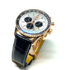 Pre-owned Breitling Rose Gold Silver Black Navitimer B01 Chronograph 46 Watch RB0137