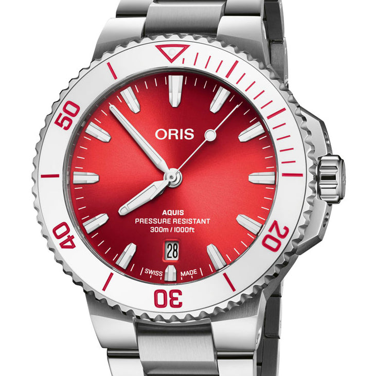 Pre-Owned Oris Aquis Date 41.5mm Watermelon Red 01 733 7787 4138-07 8 22 04PEB - NAGI