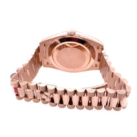 Pre-owned Rolex Day-Date Olive Green 40mm Oyster President Everose Gold M228235