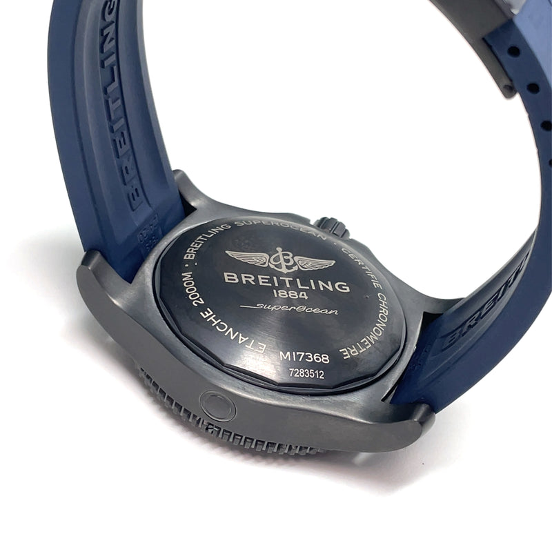 Pre-owned Breitling Blue Superocean Automatic 46mm Black Steel DLC watch