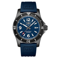 Pre-owned Breitling Blue Superocean Automatic 46mm Black Steel DLC watch