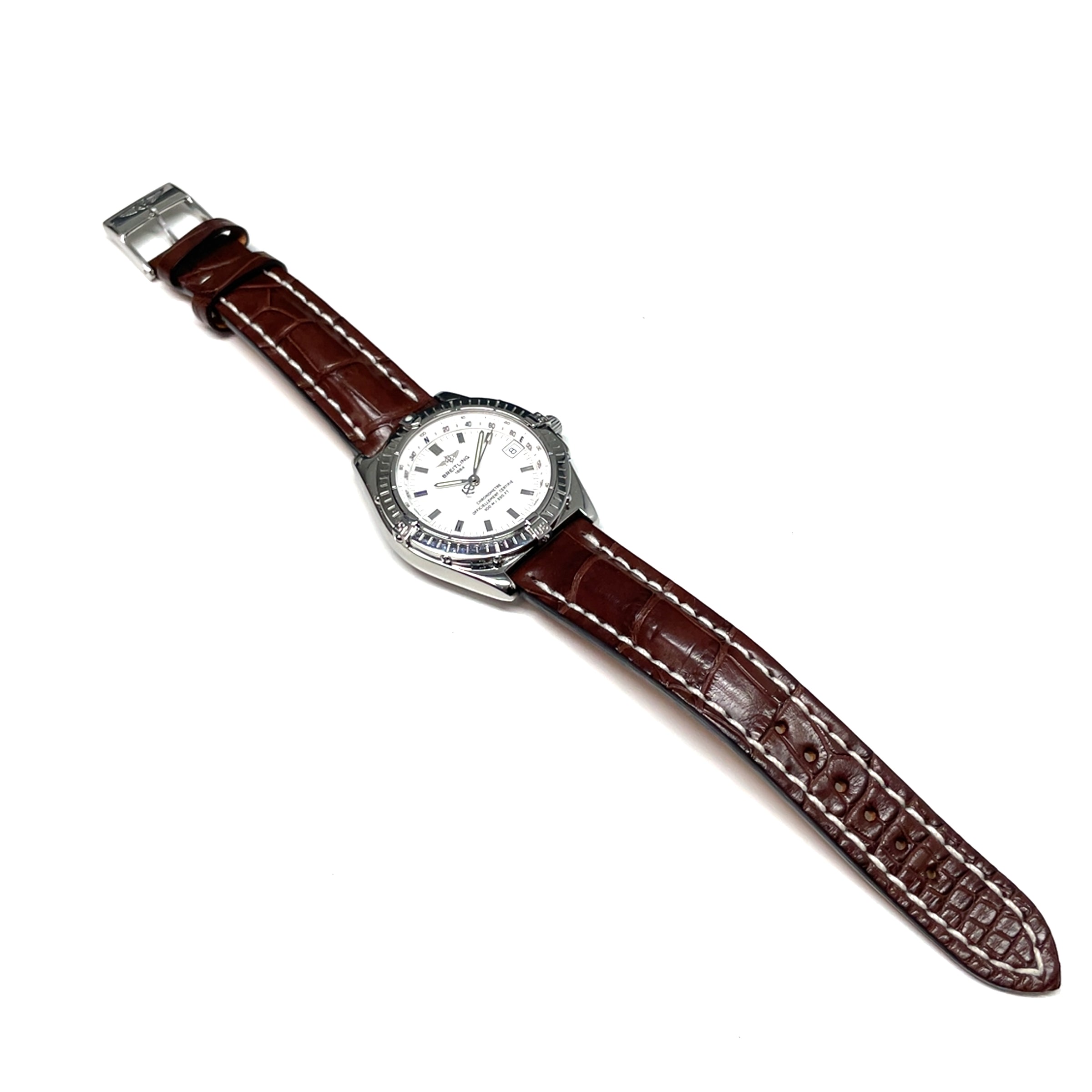 Pre-owned Breitling Windrider Wings Steel White A10350 38mm