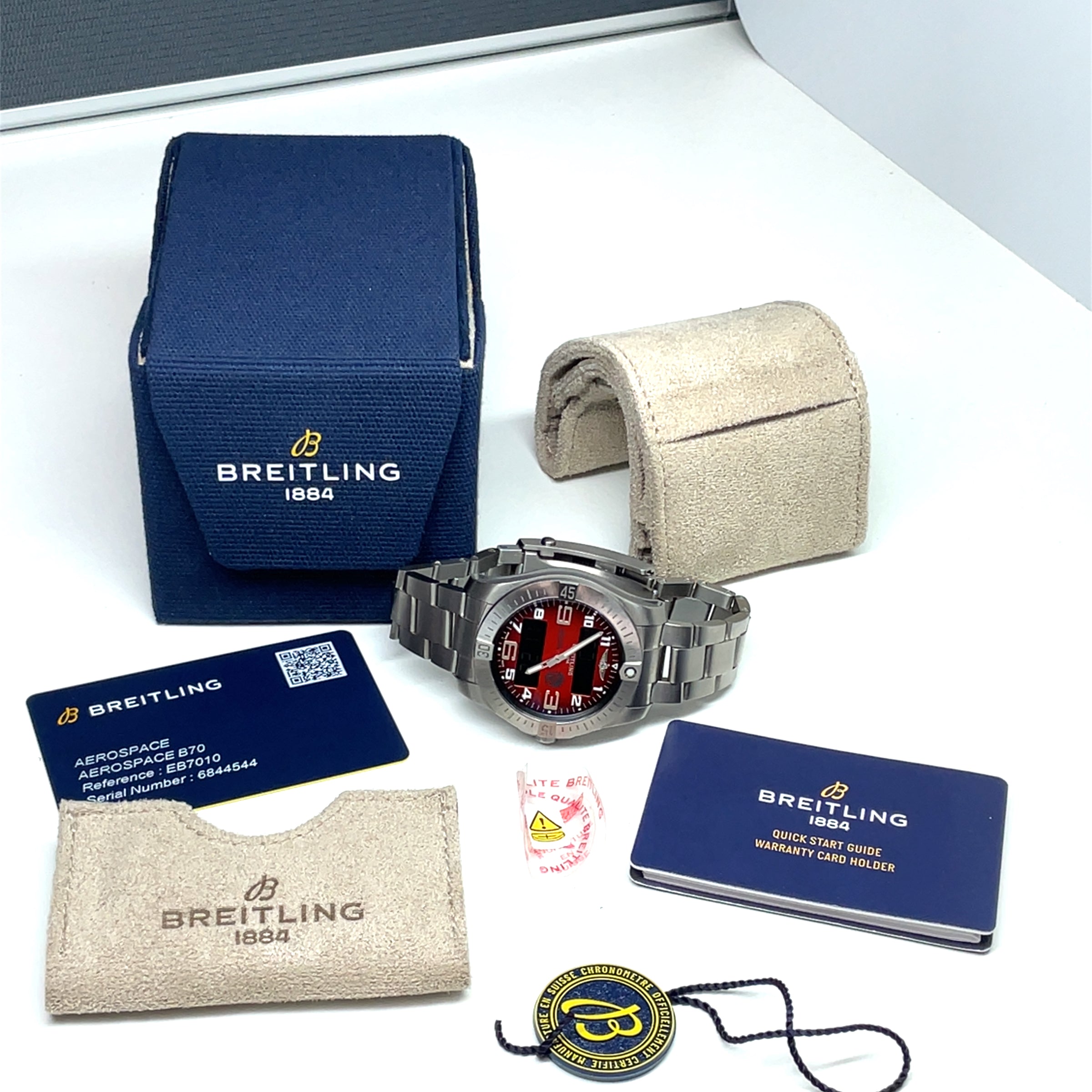 Pre-owned Breitling Professional Aerospace Orange Titanium B70 Orbiter 43mm EB70101A1O1E1