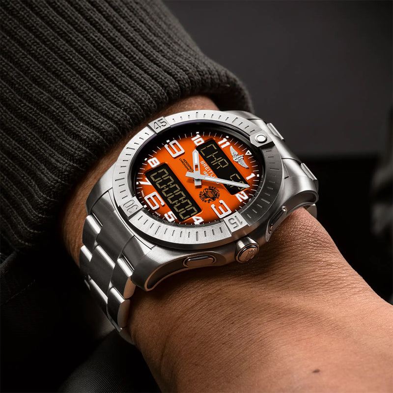 Pre-owned Breitling Professional Aerospace Orange Titanium B70 Orbiter 43mm EB70101A1O1E1