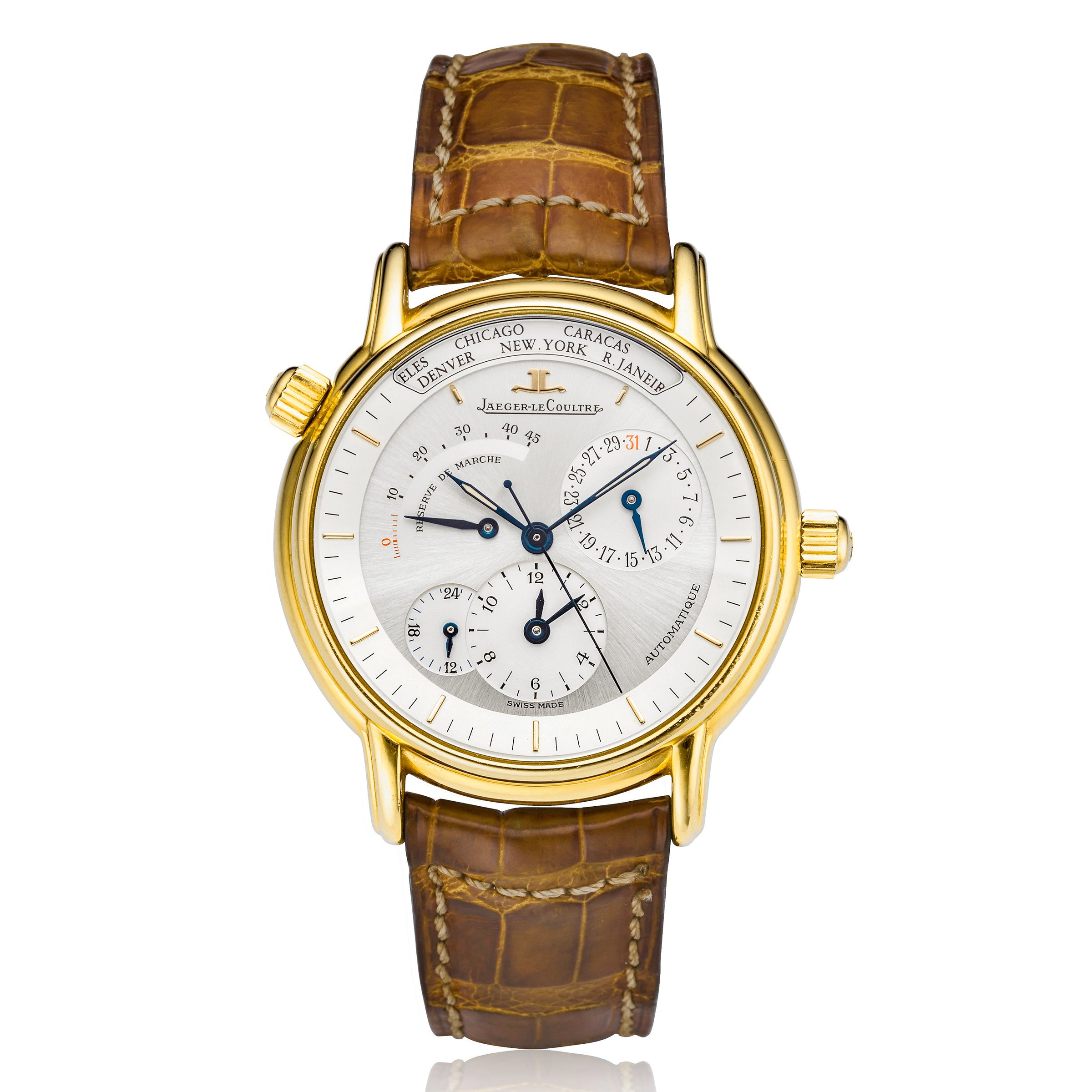 Pre-Owned Jaeger-LeCoultre Master Geographic 18K Yellow Ref. 169.1.92 38mm Watch - NAGI