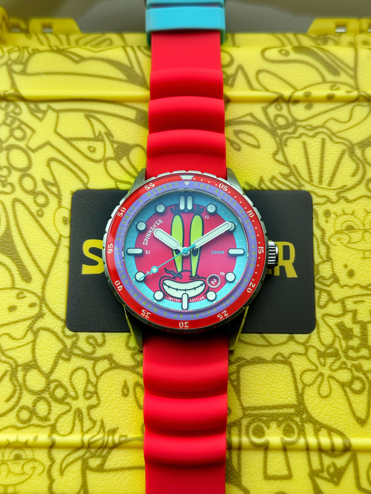 Pre-Owned Spinnaker Hass Automatic Spongebob Squarepants 25th LE in Mr Krabs Red Watch - NAGI