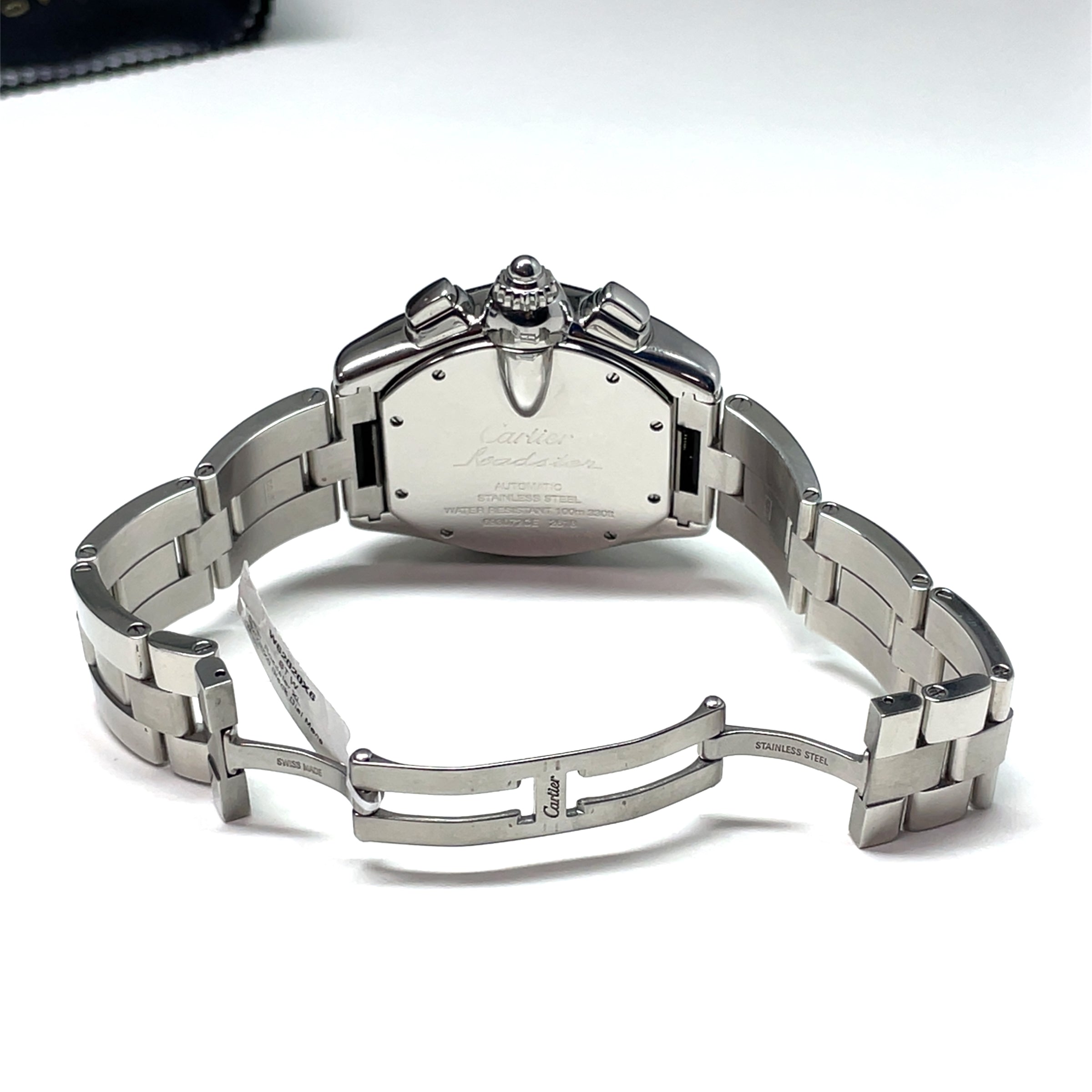 Pre-owned Cartier Roadster XL W62020X6 2618 Mens Black Dial Watch 42mm Box Papers